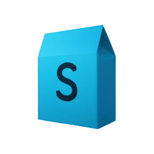 Packaging with a letter S in the middle - icon | sticker