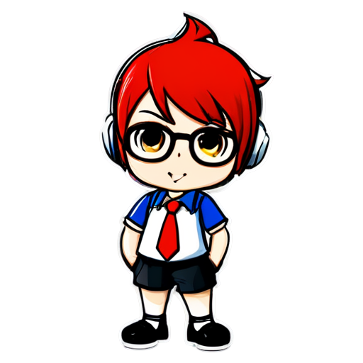 IT-support mascot with red and white colors - icon | sticker