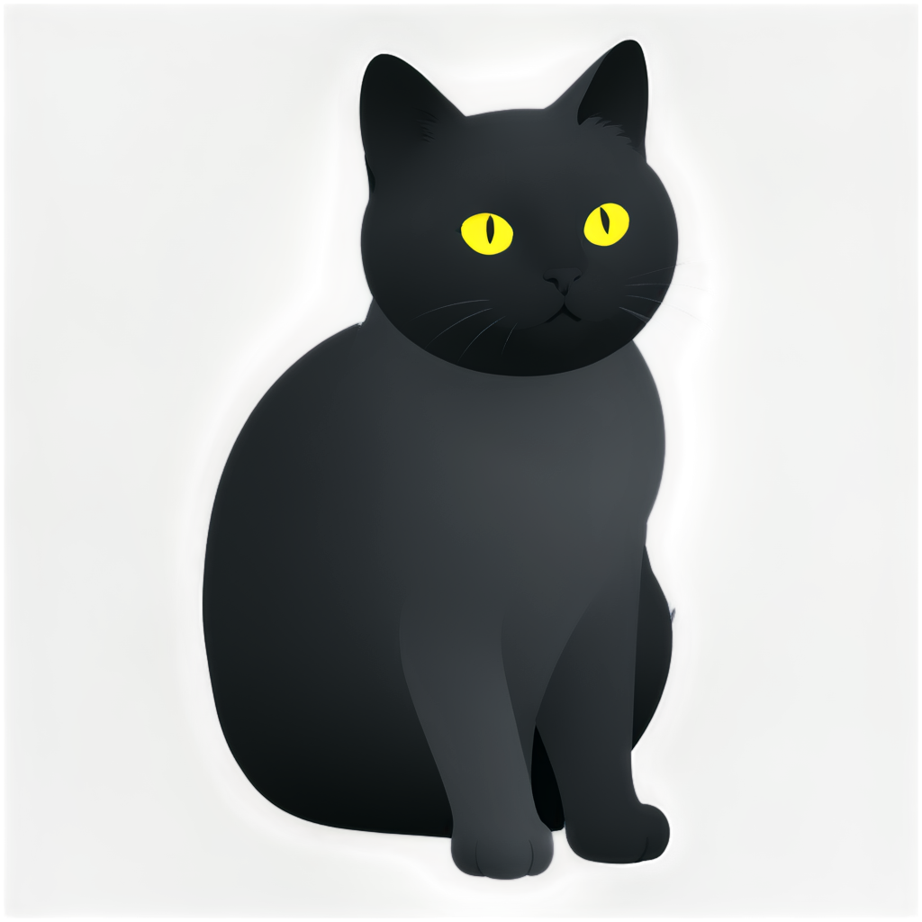 concept art Minimalism \(icon\),Black theme,cat,colorful,best quality,digital artwork, illustrative, painterly, matte painting, highly detailed - icon | sticker