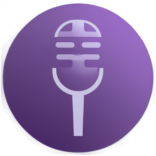 microphone logo in purple circle with glare - icon | sticker