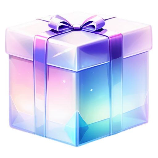 Illustration of an opened gift box with soft light - icon | sticker