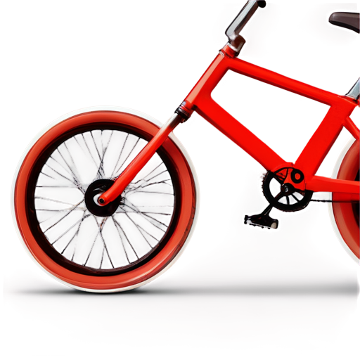 bicycle in profile in realistic techno punk style in red shades on a white background - icon | sticker