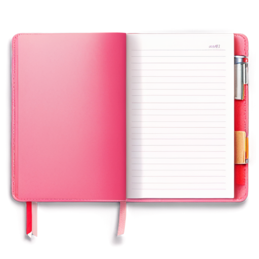 a diary in a minimalistic style, in pink tones - icon | sticker