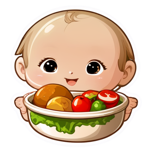 items for the baby's lunch icon light beige no background - icon | sticker