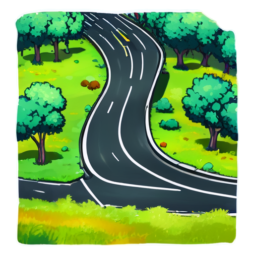 roads, large, vibrant colors - icon | sticker