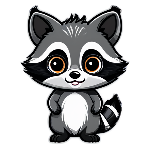 furry cartoon chibi raccoon - icon | sticker