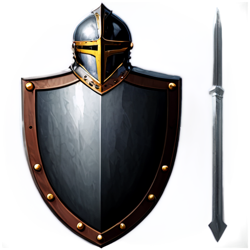 knight Shield and helmet outline - icon | sticker