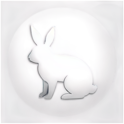 A Rabbit with a transparent background behind it and all in a circle, making background transparent - icon | sticker