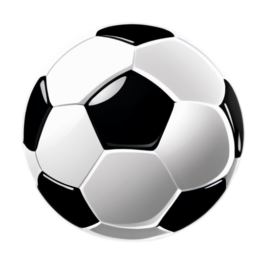 Soccer ball cartoonish. With black outline - icon | sticker