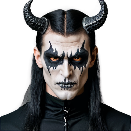 black metal devilish sick make-up for man - icon | sticker