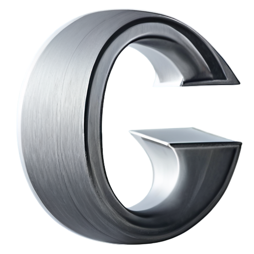 letter 'G', stainless steel - icon | sticker