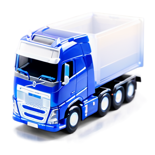 Volvo fh4, Viking style, blue tractor with white tipper semi-trailer, grain truck - icon | sticker