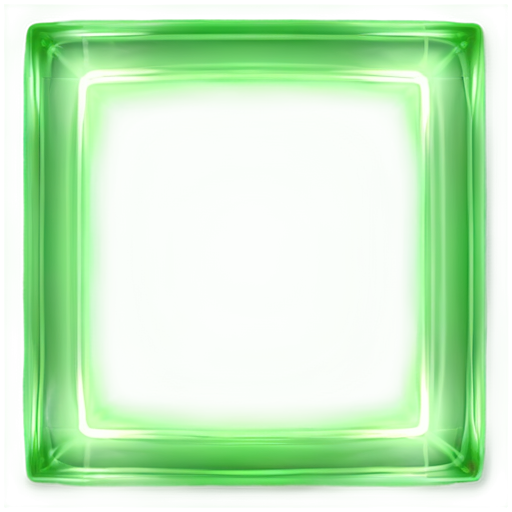 glowing green square outline - icon | sticker