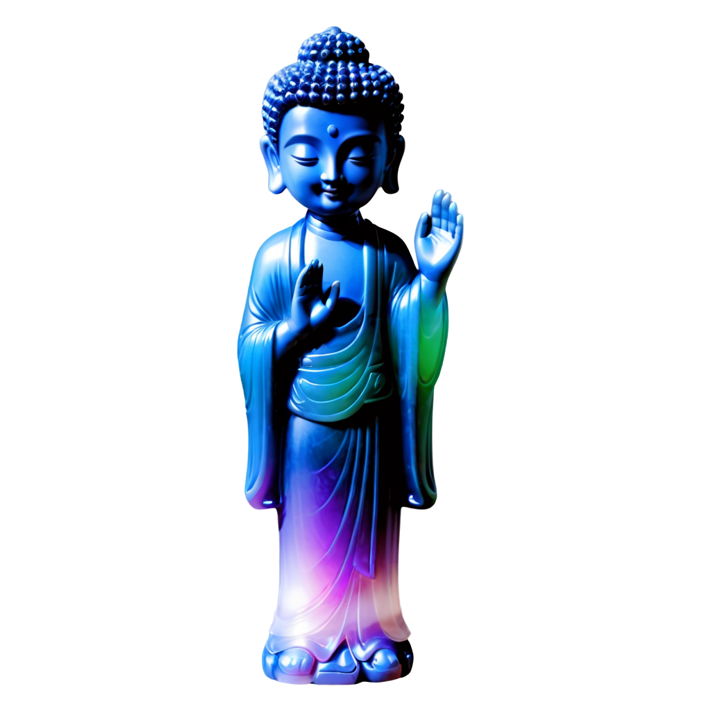 Buddha,hands together,smile,man,male,mythological story,Chinese style,jade carving,(amethyst:0.5),gold and jade carving,lifelike details,very good light transmittance,Jade, - icon | sticker