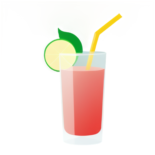 fresh juice in cocktail glas - icon | sticker