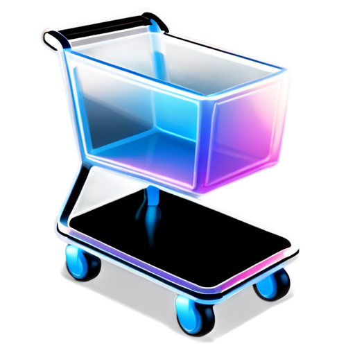 shop cart, plain minimalistic white simple, 2D - icon | sticker