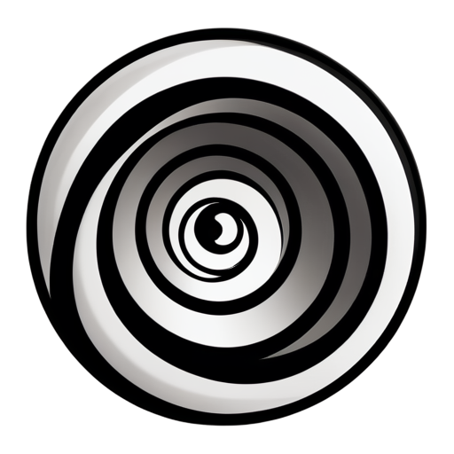 spiral angled black and white - icon | sticker