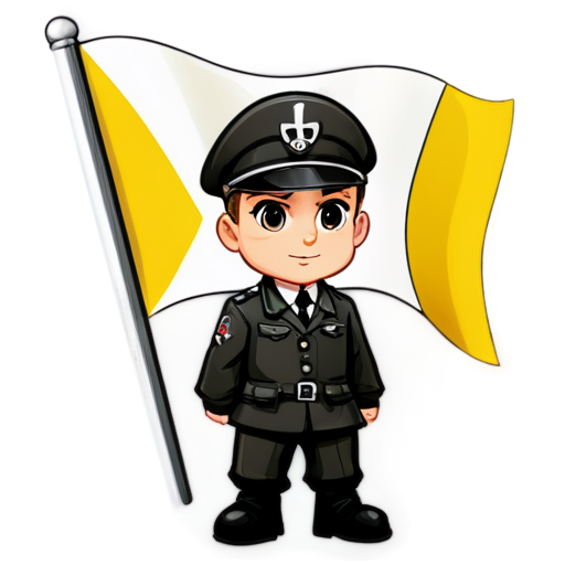 A nazi with a white yellow and black flag - icon | sticker