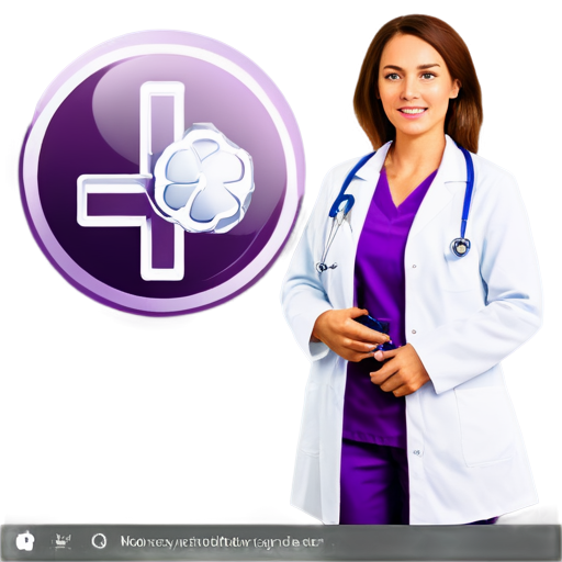 i have a medical business and i offer service for administrative task. i want a modern icon with nuance purple and white - icon | sticker