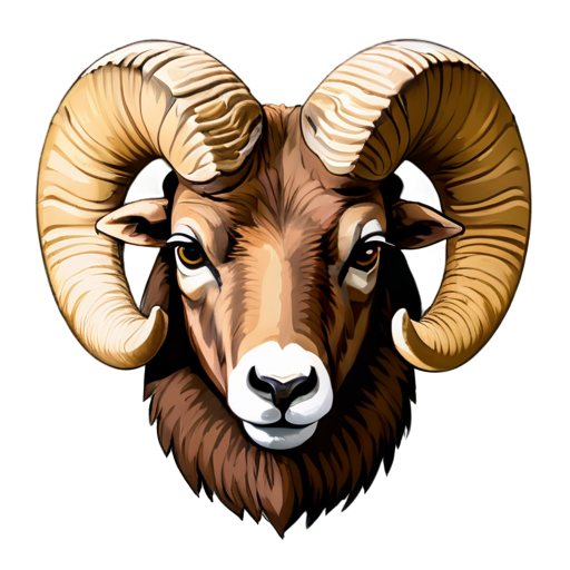 ram with an angry and stupid expression on his face colorized, flat stylee - icon | sticker