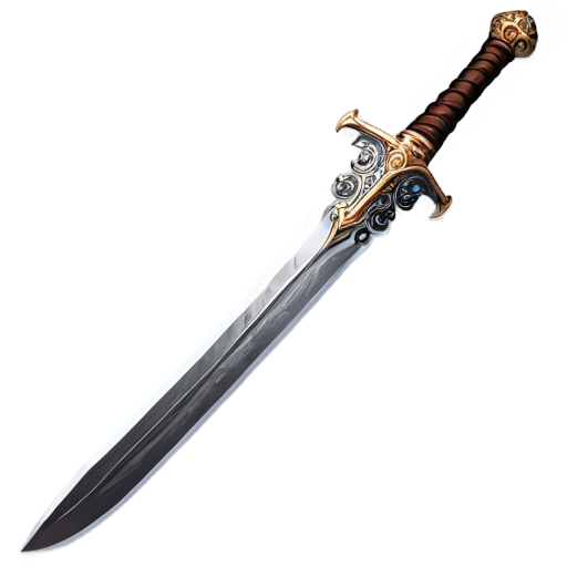 Sword: A stylized, ancient sword with intricate detailing. - icon | sticker