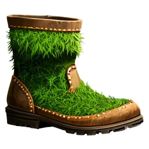 simple poor tribal jungle medieval boots made of grass - icon | sticker