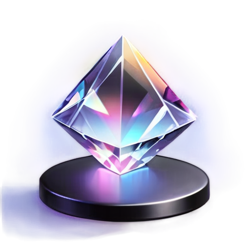 Micro diamond prism in the sunlight - icon | sticker