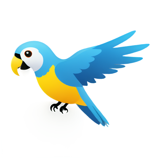 A playful parrot as an icon for a language learning app - icon | sticker