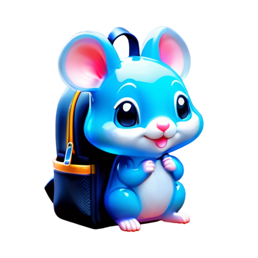 Mammal, 75% squirrel, 25% mouse. Has a backpack on. Facing the camera. Curious and happy. - icon | sticker