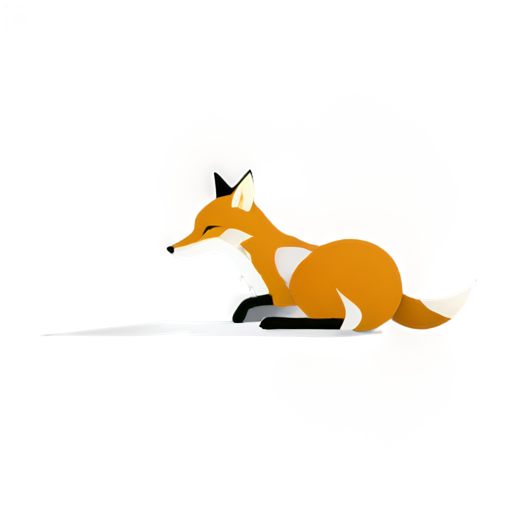 the fox bent over a sheet of paper with a pen in his hands and thought - icon | sticker