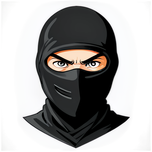 black, angry ninja logo, for a crypto token - icon | sticker