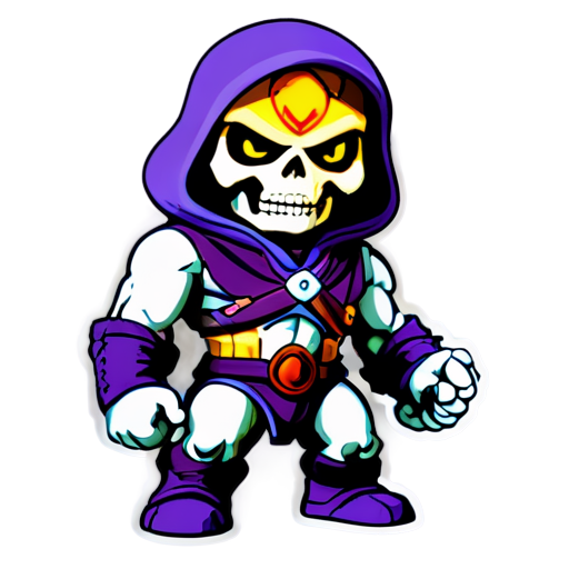 Skeletor from He-Man in rage - icon | sticker