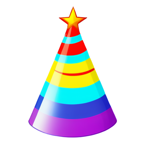 multicolored party hat - icon | sticker