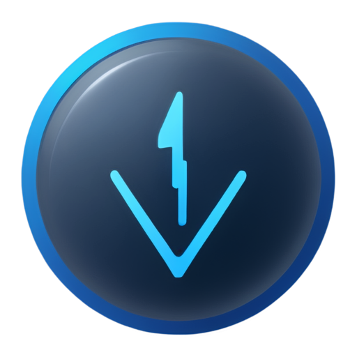 sci-fi space game brand icon in neon electrical blue - icon | sticker