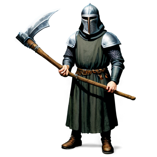 medieval executioner with axe and mask, paint style, - icon | sticker