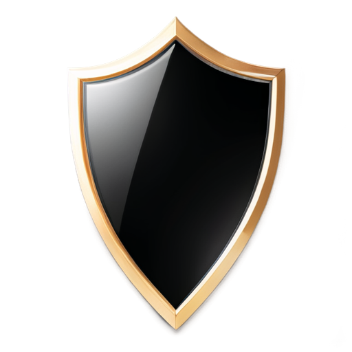 A stunning hyper-realistic 3D rendering of a glass icon shield, seamlessly crafted with intricate detail and high-quality texture. Set against a deep black background, the icon shield appears to be made of clear glass, exuding an elegant and luxurious feel. The icon is rendered with such precision and clarity that it appears almost tangible, inviting viewers to reach out and touch its smooth surface. - icon | sticker