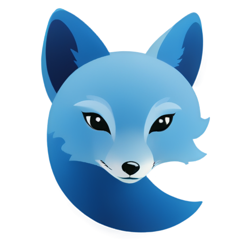 blue fox for logo rounded - icon | sticker