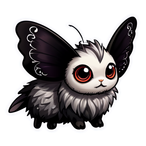 goth fluffy moth - icon | sticker