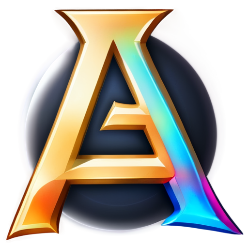 Letter A, cosmic, galactic, fantasy logotype, dark background - icon | sticker