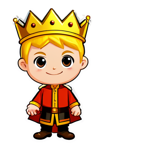 customer king smiling cartoon style - icon | sticker