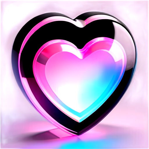 Holographic pink android heart - icon | sticker