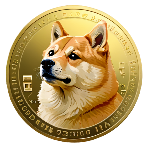 one dogecoin in the center - icon | sticker