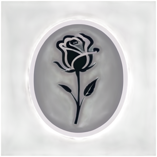 Minimal line logo of a rose, vector - icon | sticker