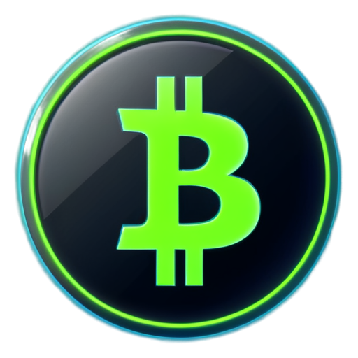 Design a vibrant, high-tech icon for a mobile game where players generate cryptocurrency through coding. Incorporate the Bitcoin symbol prominently, with animated code snippets and digital circuitry. Use glowing neon colors like electric blue and green on a dark background to create a sense of movement and futuristic technology. - icon | sticker