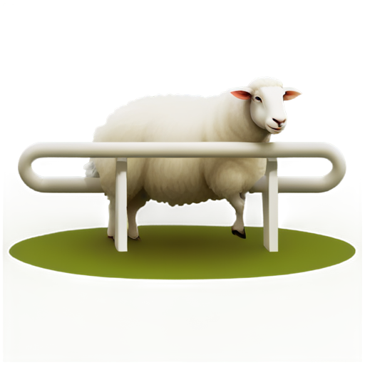 a sheep that sleeps and sleeps as people jump over the barrier - icon | sticker