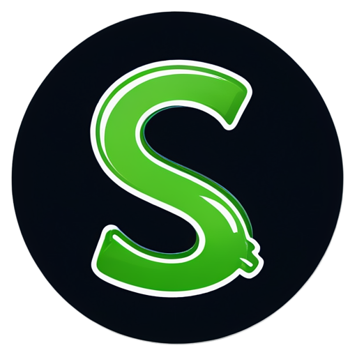 letter s inside circle - icon | sticker