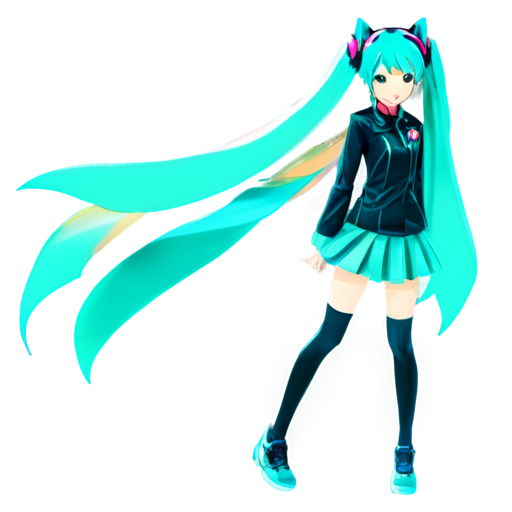 Hatsune Miku, proportional, colorized - icon | sticker