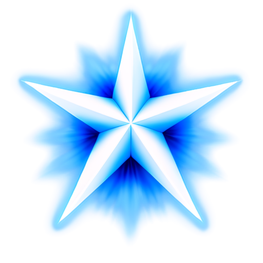 white star, blue light all around - icon | sticker