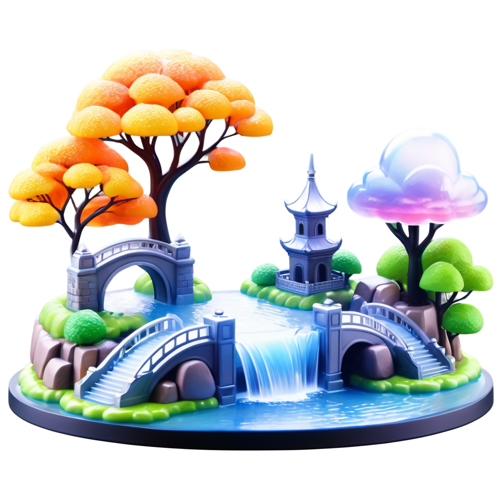 architecture,bridge,building,bush,castle,cityscape,cloud,day,fantasy,fountain,gate,mountain,no humans,river,scenery,skyscraper,tower,tree,water,waterfall - icon | sticker