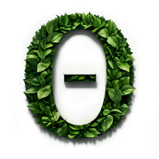 Computer, graphic design, the letter "D", there are green leaves next to it. Realism, 3d. There is an ink-colored circle at the back as a background. - icon | sticker